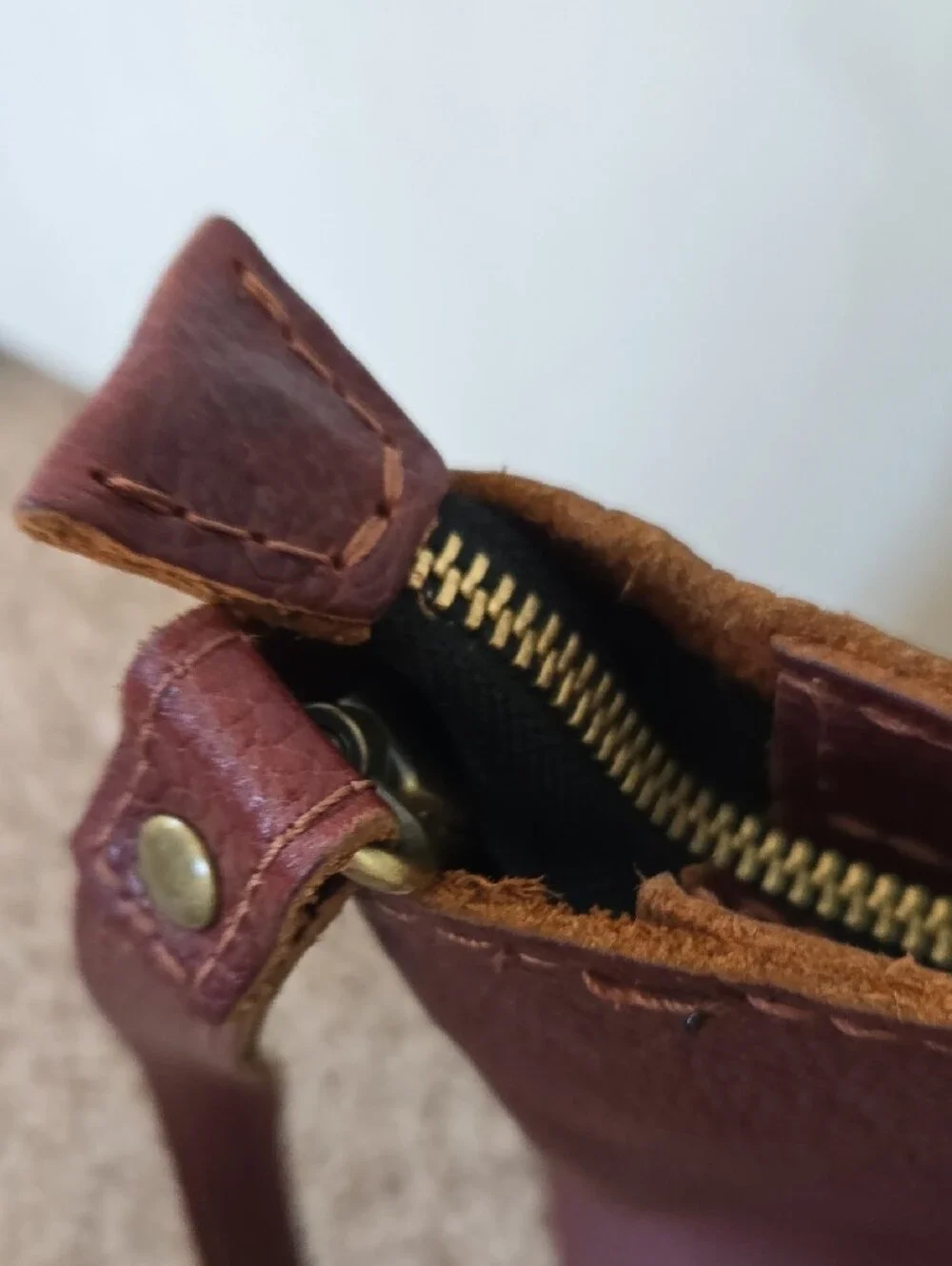 Portland Leather Mini Crossbody Zipper Tote - Picture 3 of 16